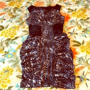 BCBG MaxAzria Black and White Graffiti Dress